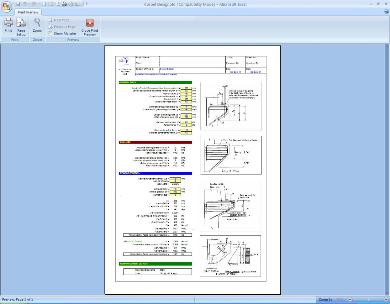 Corbel Design Spreadsheet In Corbel Design Bs 8110 ~ Franhyuuga
