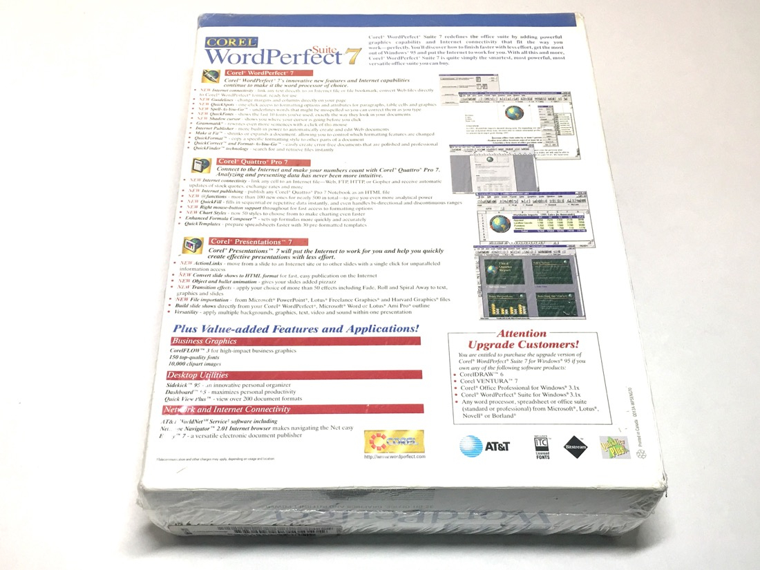 Corel Spreadsheet within Corel Wordperfect Suite 7 [Cdrom] Windows 95  New  Free Shipping
