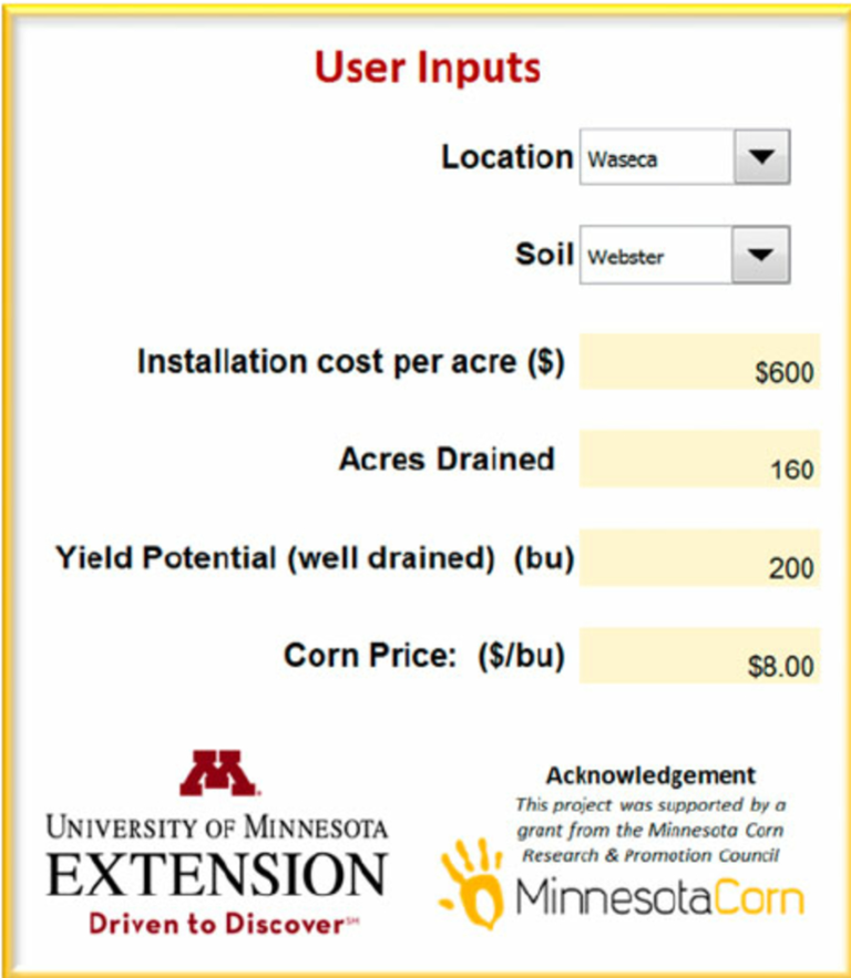 Corn Cost Per Acre Spreadsheet With Regard To Input Screen For 