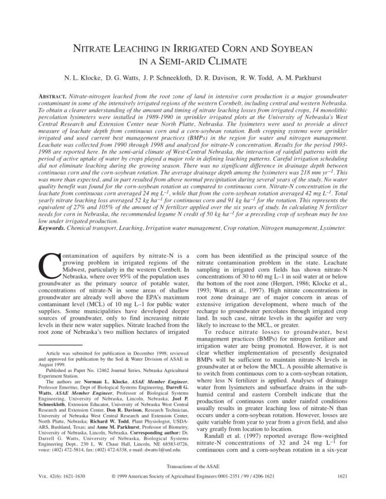 Corn Shrink Spreadsheet In Nitrogen Loss On Tiledrained Mollisols As Affectednitrogen