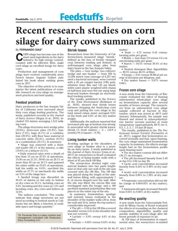 Corn Shrink Spreadsheet With Regard To Importance Of Ndf Digestibility Of Whole Crop Maize Silage For Dry