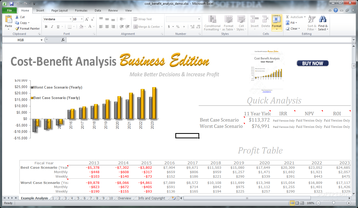 Cost Benefit Analysis Spreadsheet In Download Costbenefit Analysis