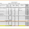 Cost Spreadsheet Intended For Construction Estimate Spreadsheet And Cost With Template Excel Plus