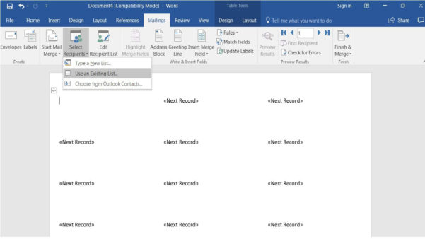 how do you create labels from an excel spreadsheet