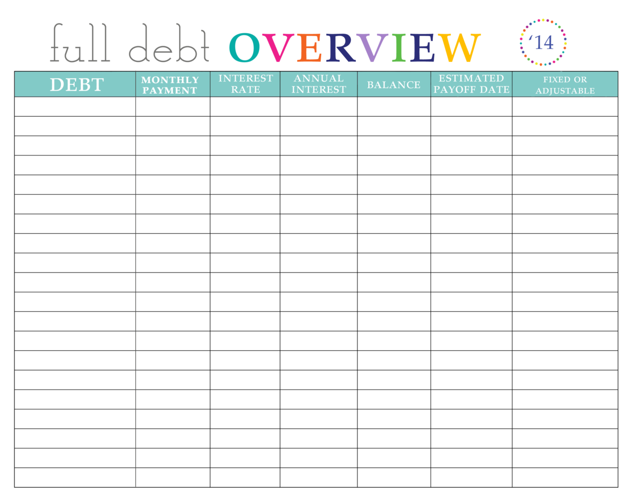 Credit Card Payoff Plan Spreadsheet In Paying Off Debt Worksheets — Db