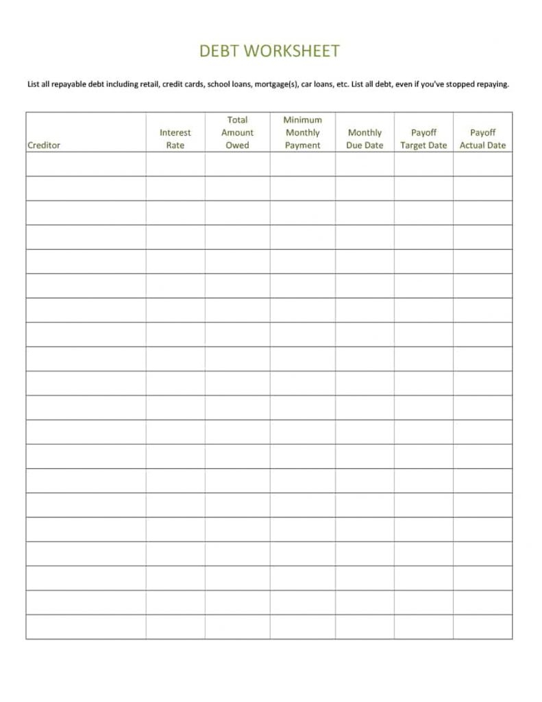 Credit Card Payment Spreadsheet Template
