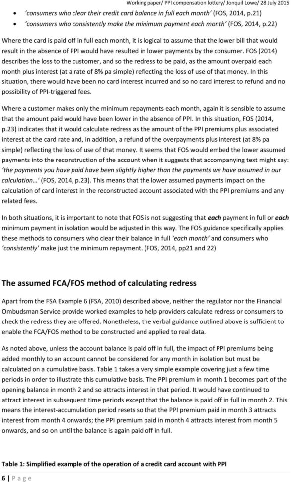 Credit Card Ppi Calculator Spreadsheet With Regard To The Payment Protection Insurance Compensation Lottery  Pdf