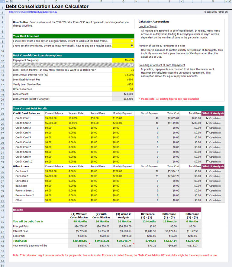 student loan repayment calculator excel download