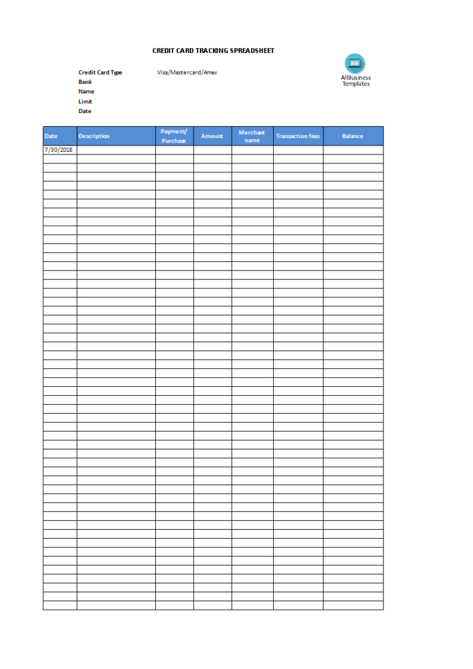 Credit Card Spreadsheet For Free Credit Card Tracking Spreadsheet Template  Templates At
