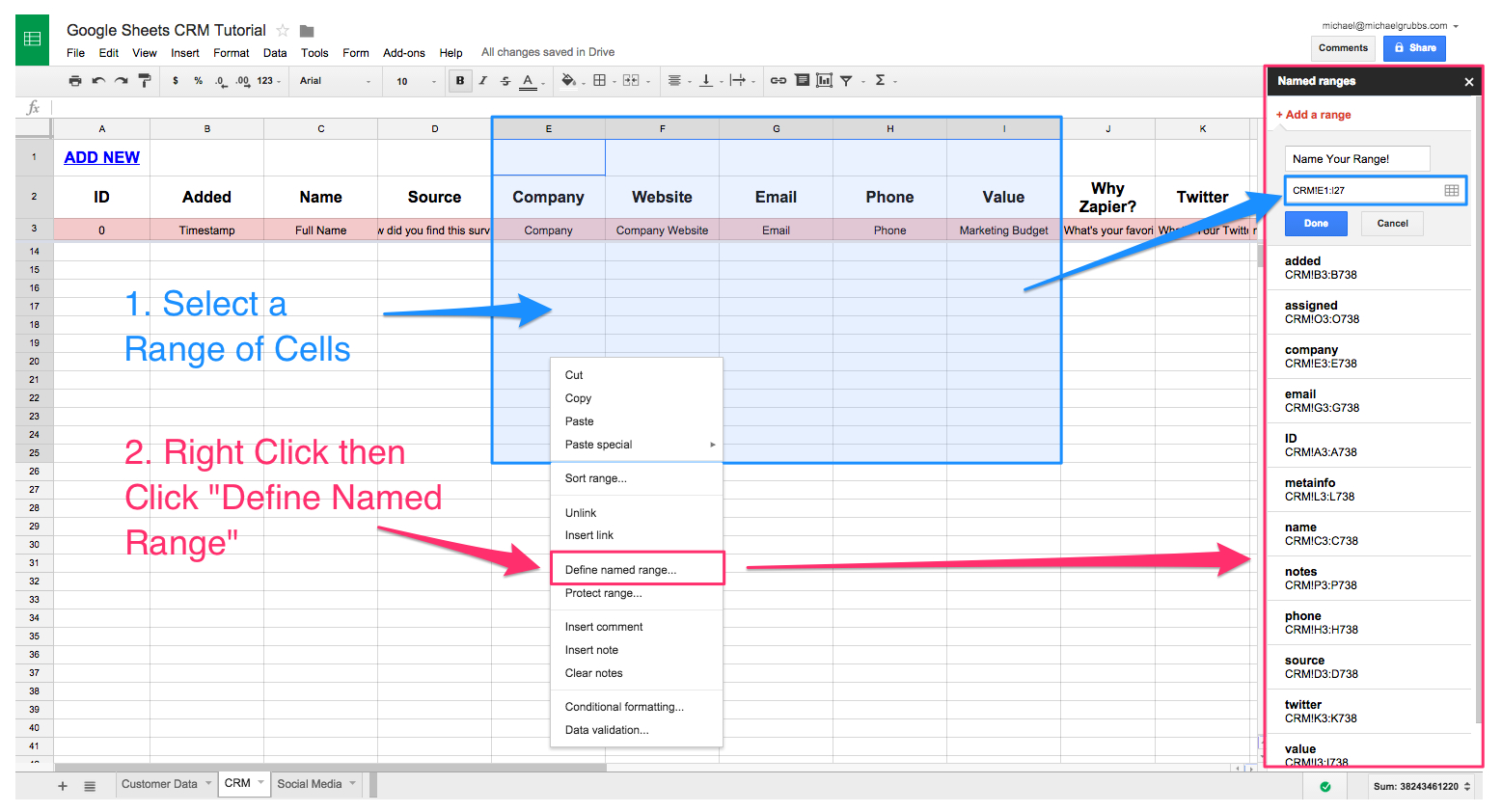 Crm Spreadsheet Example Pertaining To Spreadsheet Crm: How To Create A Customizable Crm With Google Sheets