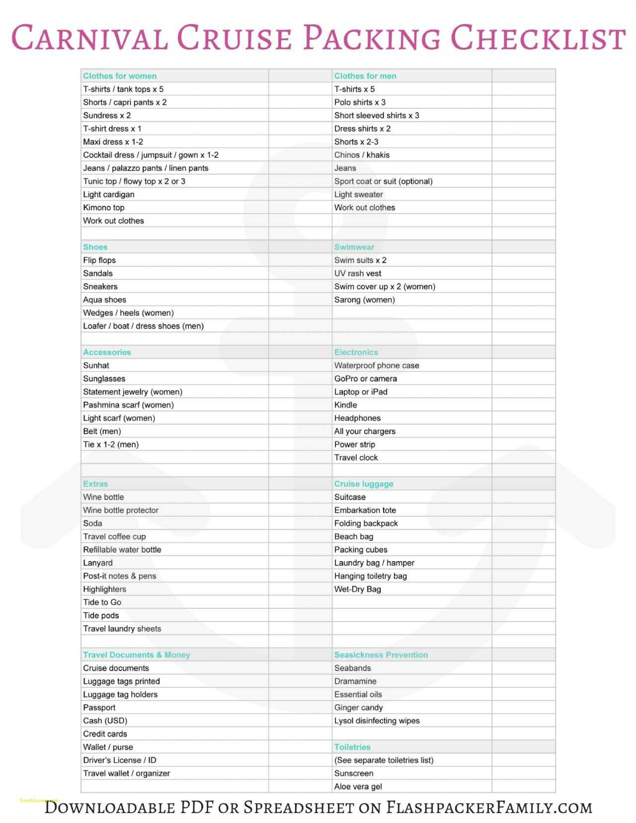Cruise Comparison Spreadsheet With Regard To Boat Comparison Spreadsheet And Carnival Cruise Packing Checklist