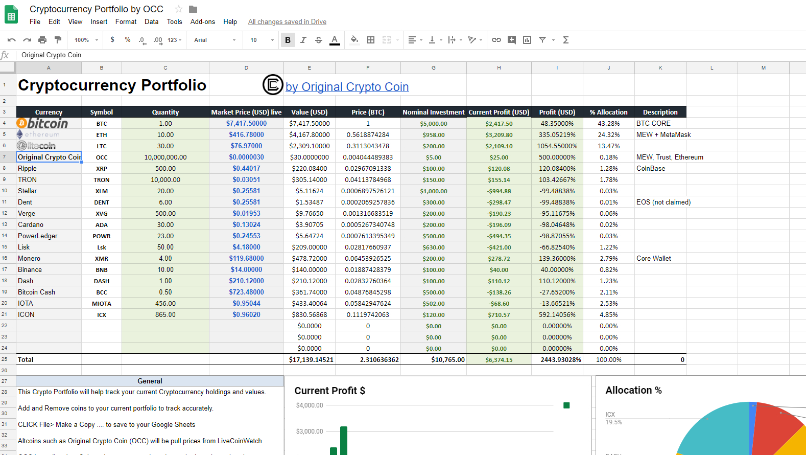 cryptocurrency template excel
