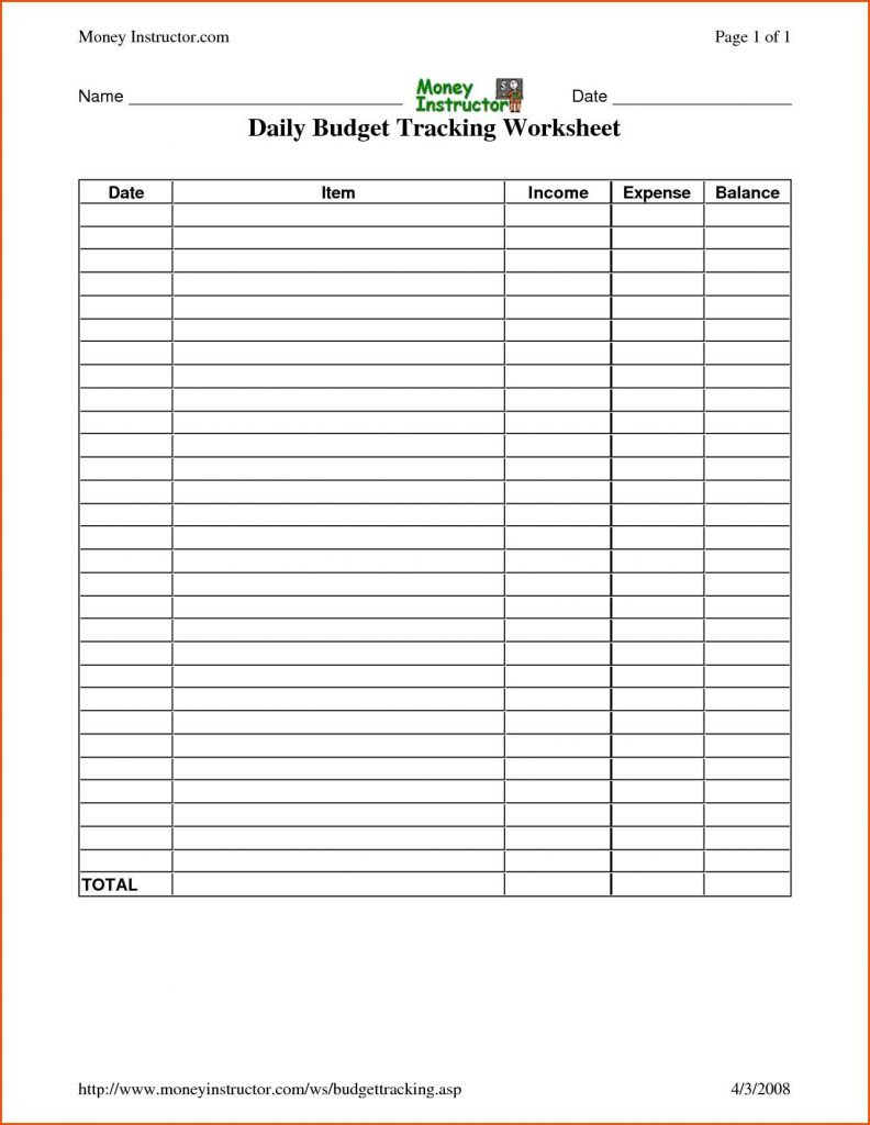 Daily Expense Spreadsheet Template inside Daily Expense Tracker Excel Personal Template Free Invoice Money