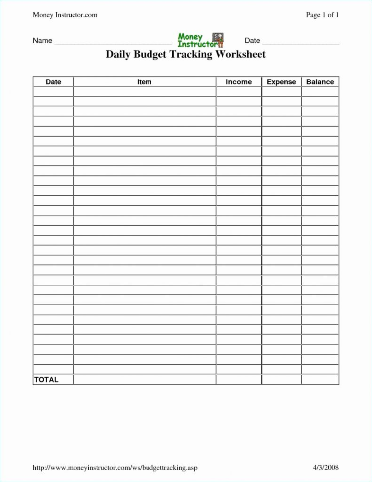 Daily Spending Spreadsheet Pertaining To Printable Expense Spreadsheet Present Free In E And Fabulous 7 Best