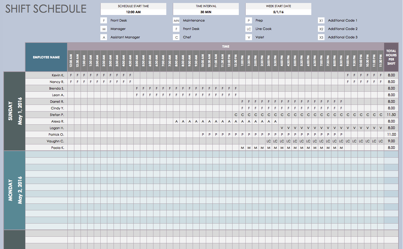 physical therapist daily hours tracking excel template