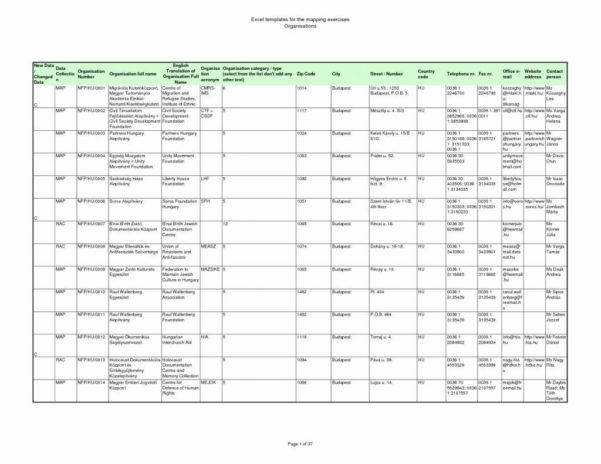 Data Mapping Spreadsheet Template — Db 2179