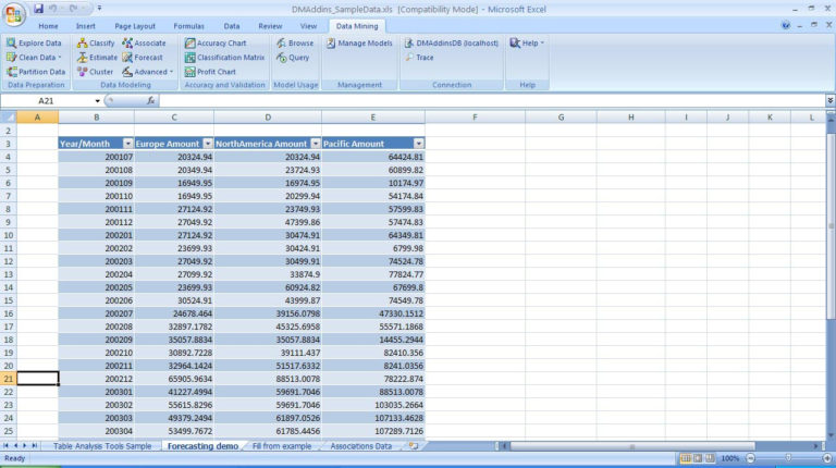 data mining project excel