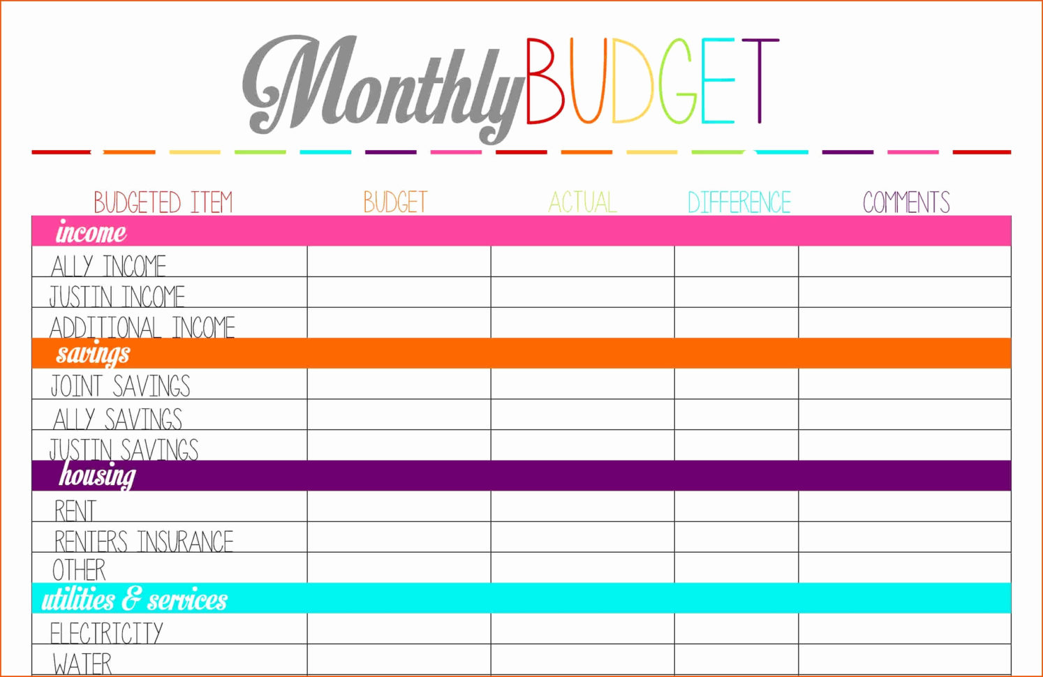 dave ramsey budget spreadsheet