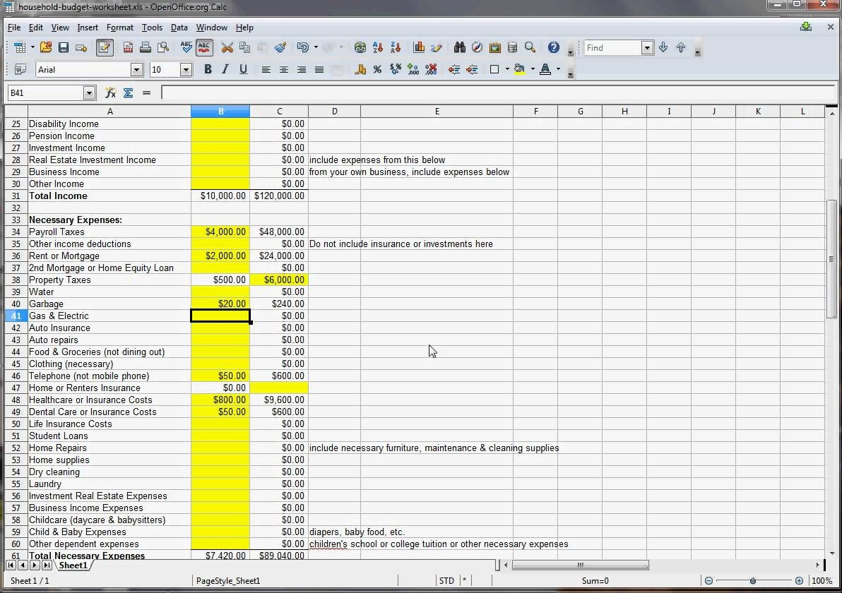 dave ramsey household budget calculator spreadsheet excel