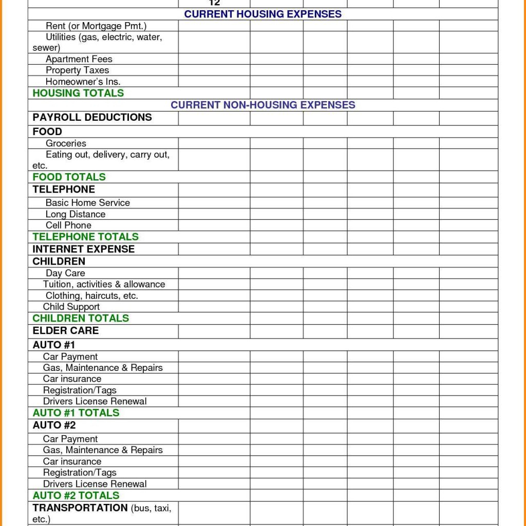 Daycare Budget Template Excel