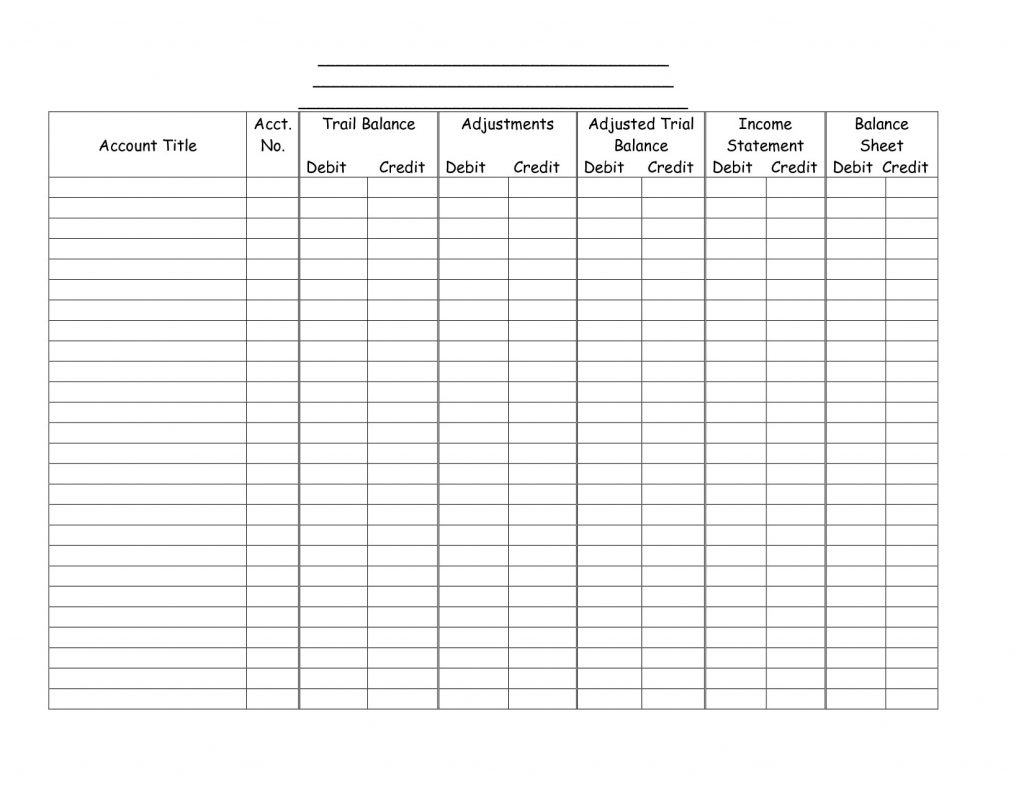 debit credit sheet