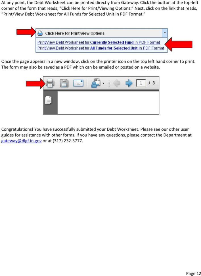 Debt Recycling Spreadsheet Regarding Gateway User Guide Debt Worksheet  Pdf