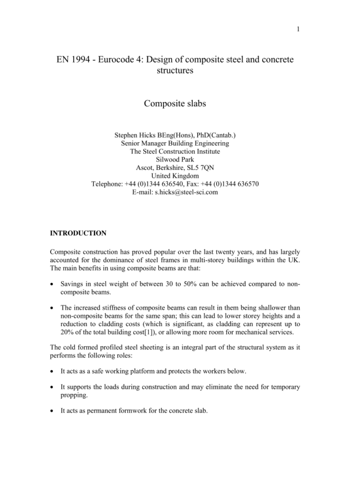 Deck Slab Design Spreadsheet Throughout Pdf Composite Slabs