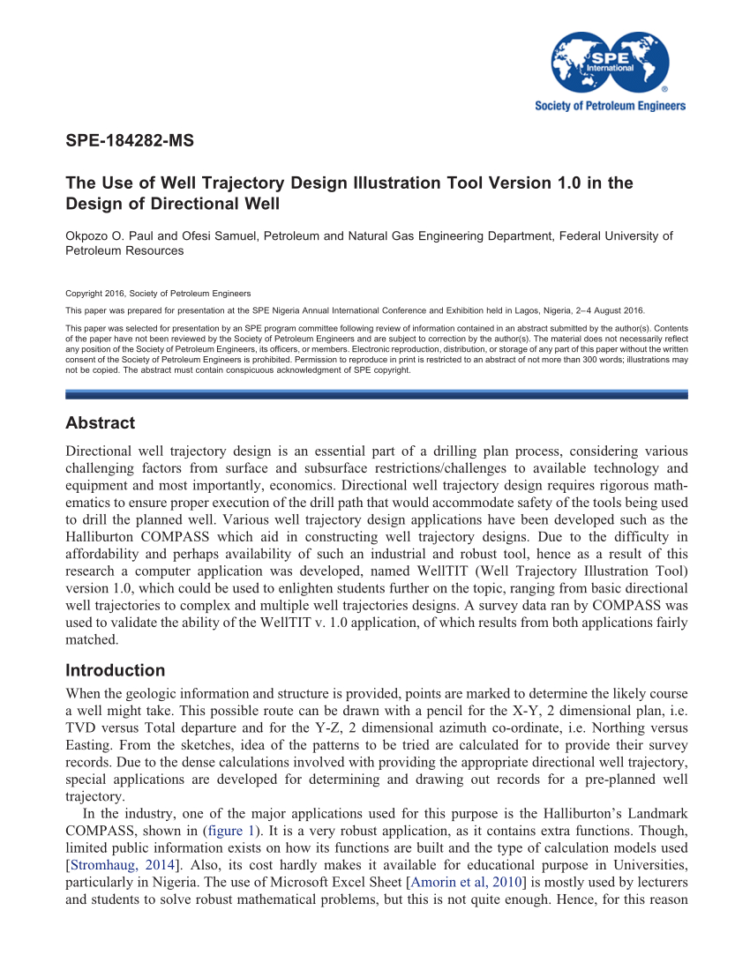 Directional Drilling Calculation Spreadsheet With Regard To Pdf Application Of Minimum Curvature Method To Wellpath Calculations Directional Drilling Calculation Spreadsheet With Regard To Pdf Application Of Minimum Curvature Method To Wellpath Calculations