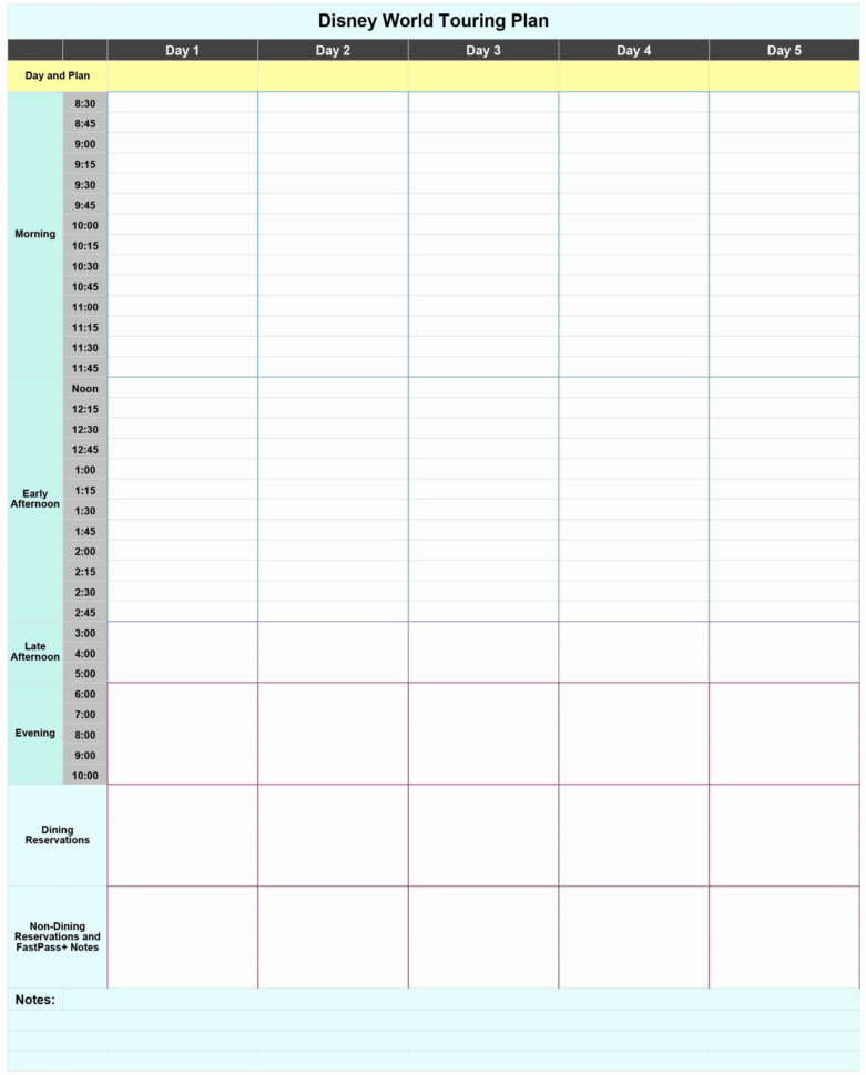 Disney World Day Planner Spreadsheet Regarding Walt Disney World Planning Spreadsheet Together With Disney Day