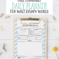 Disney World Planning Guide Spreadsheet Throughout Free Printable Walt Disney World Daily Planner  Our Handcrafted Life