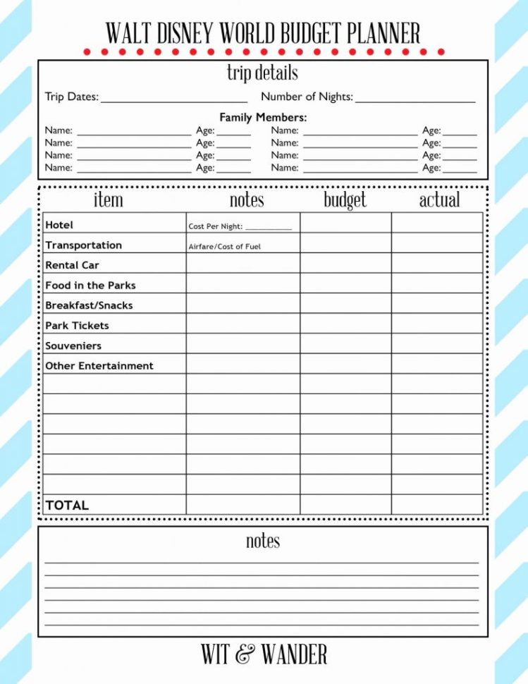 Disney World Planning Guide Spreadsheet With Walt Disney World Planning Spreadsheet  Aljererlotgd