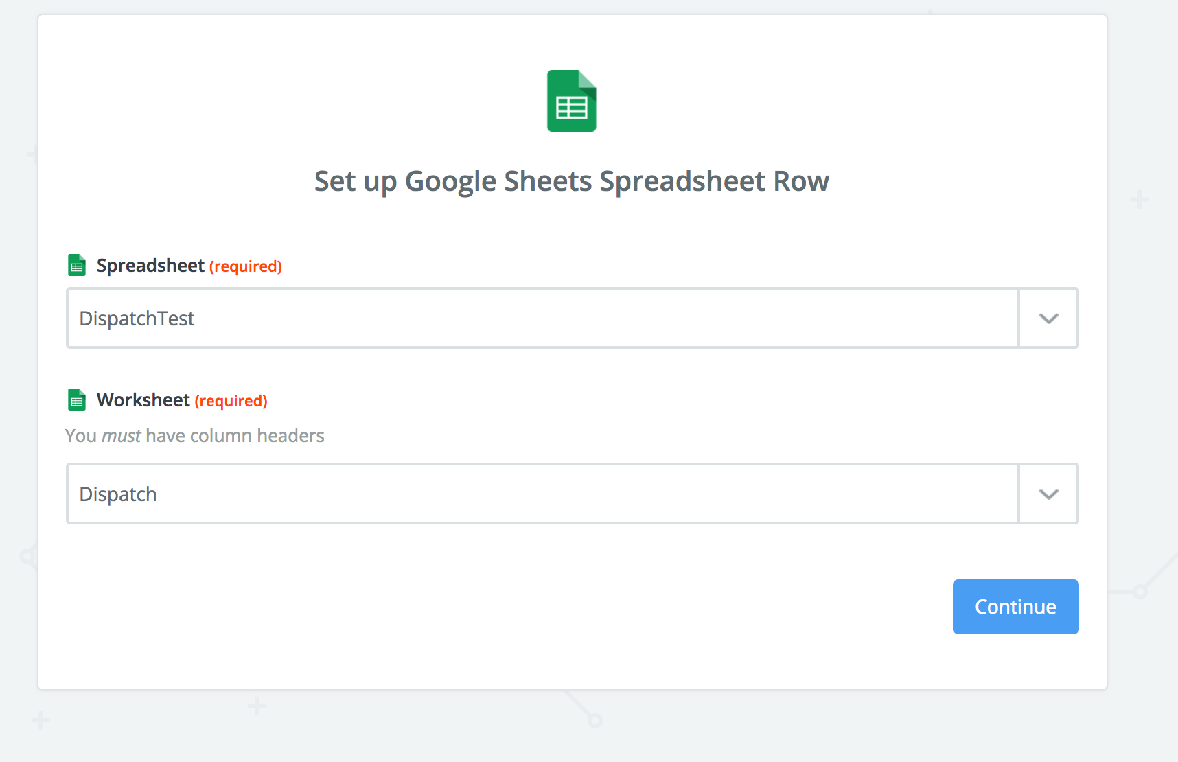 Dispatch Spreadsheet Pertaining To Dispatching Using Google Sheets From Zapier – Fastfield Mobile Forms