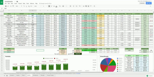 Dividend Tracker Spreadsheet Google Spreadshee dividend tracker ...