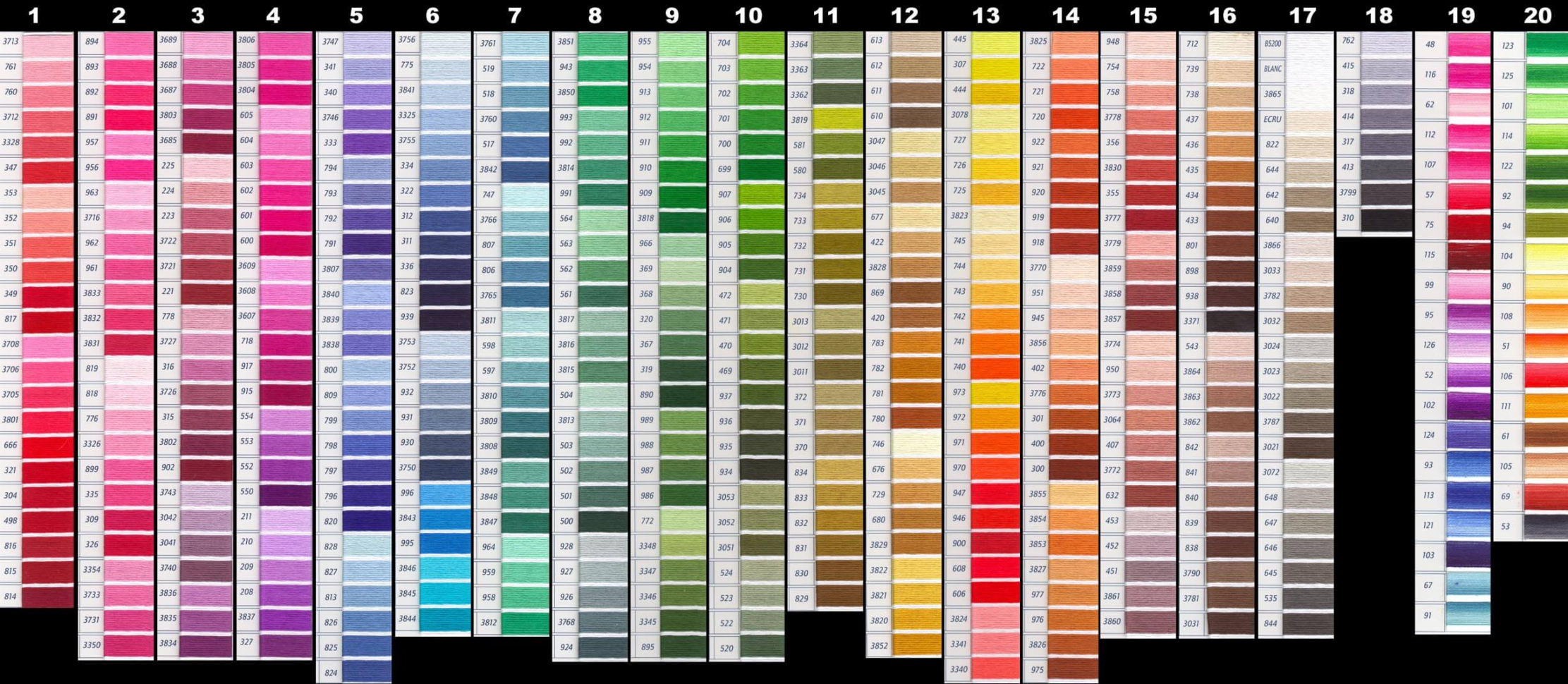 Dmc Floss Spreadsheet Within Dmc Color Chart – Updated  Lord Libidan