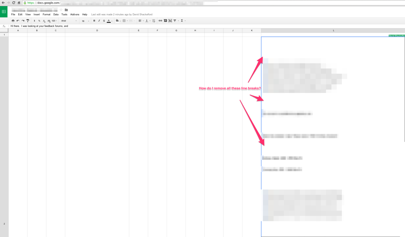 Docs Google Com Spreadsheets With Regard To How Do I Eliminate Extra Line Breaks In A Google Spreadsheets Cell