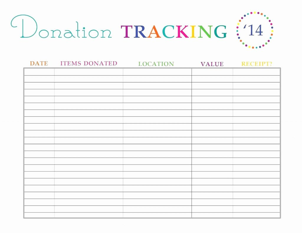 Donation Tracking Spreadsheet intended for Clothing Donation Checklist