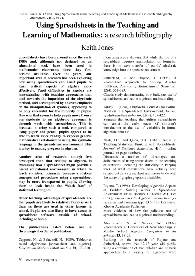 Early Spreadsheet Software For Pdf Spreadsheets: A Tool For Elearning — A Case Of Matrices In