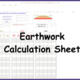 Earthwork Calculation Spreadsheet regarding Earthwork Calculation Spreadsheet