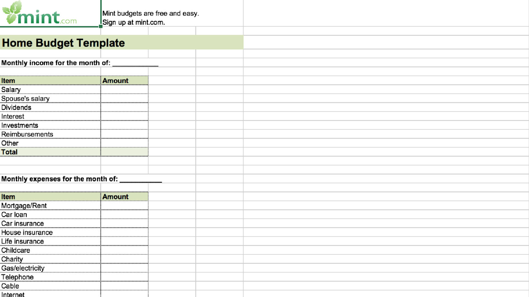 Easy Household Budget Spreadsheet Within 15 Easytouse Budget Templates  Gobankingrates