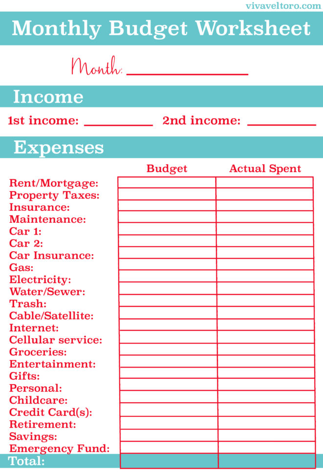 Easy Spreadsheet For Monthly Bills Pertaining To Sample Home Budget Worksheet Example Of Easy Household Forms