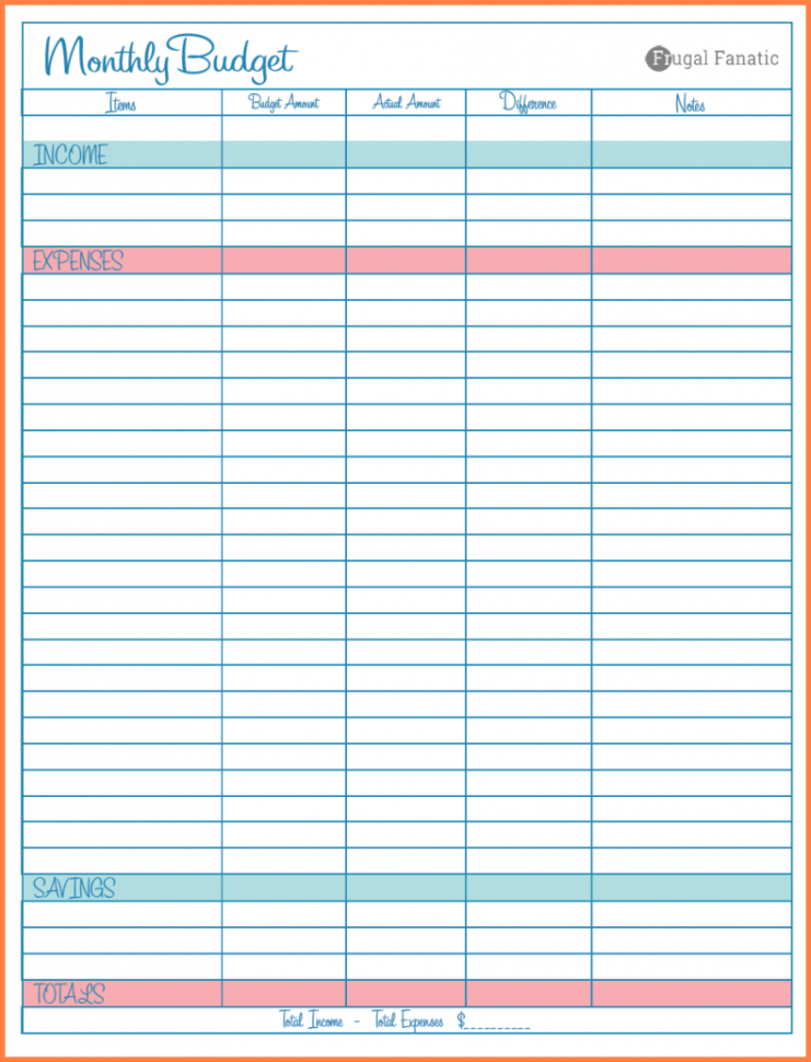 printable spreadsheet for monthly bills