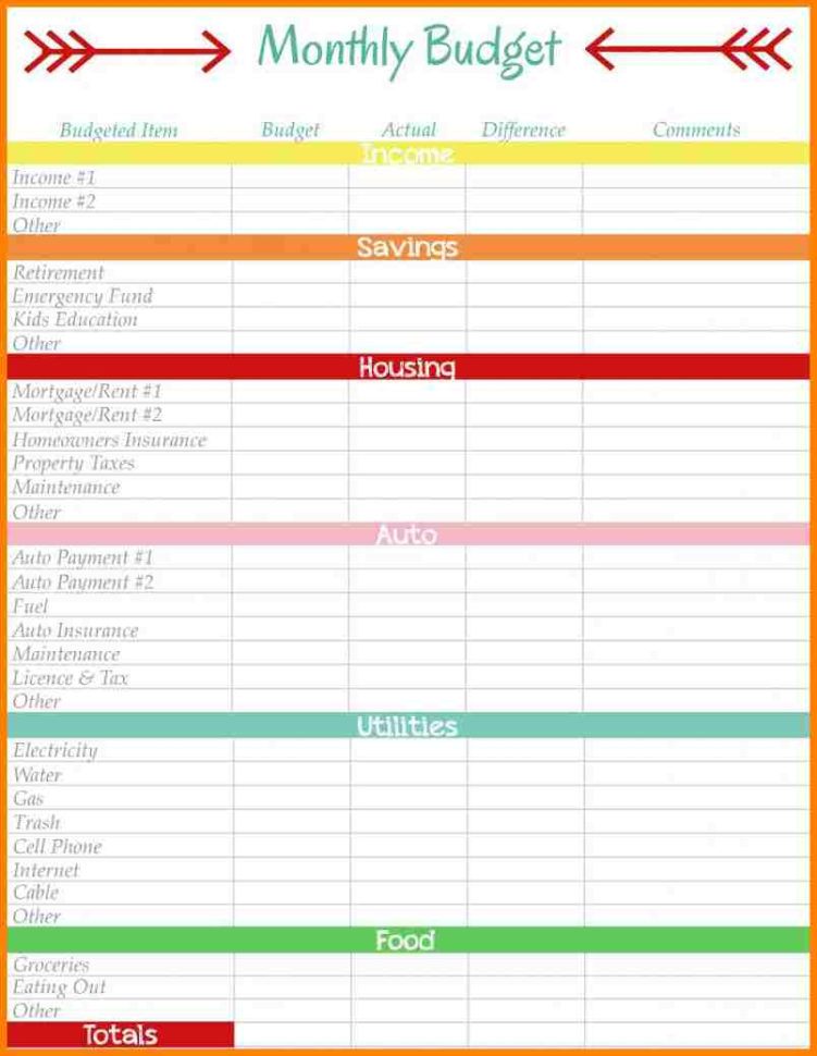 Easy Spreadsheet For Monthly Bills with Bill Budgeting Worksheet Kasare ...