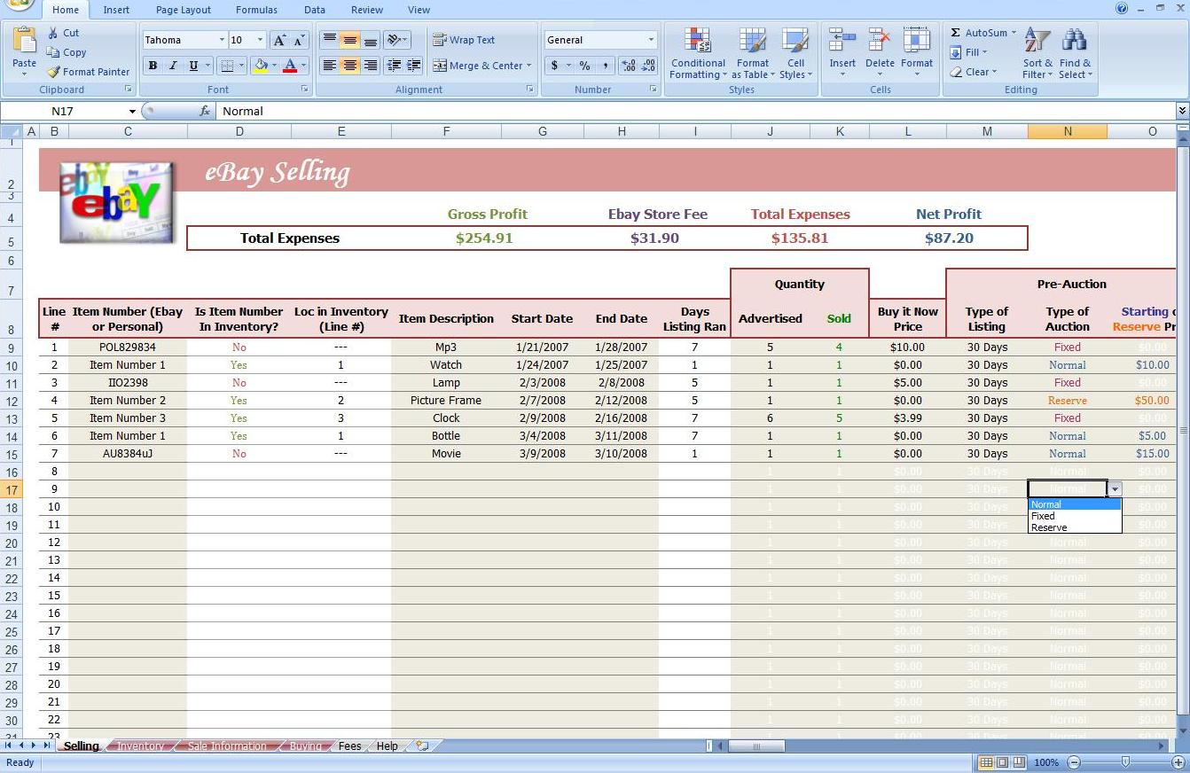 Ebay Profit And Loss Spreadsheet With Profit Loss Account Format In Excel And Statement Spreadsheet