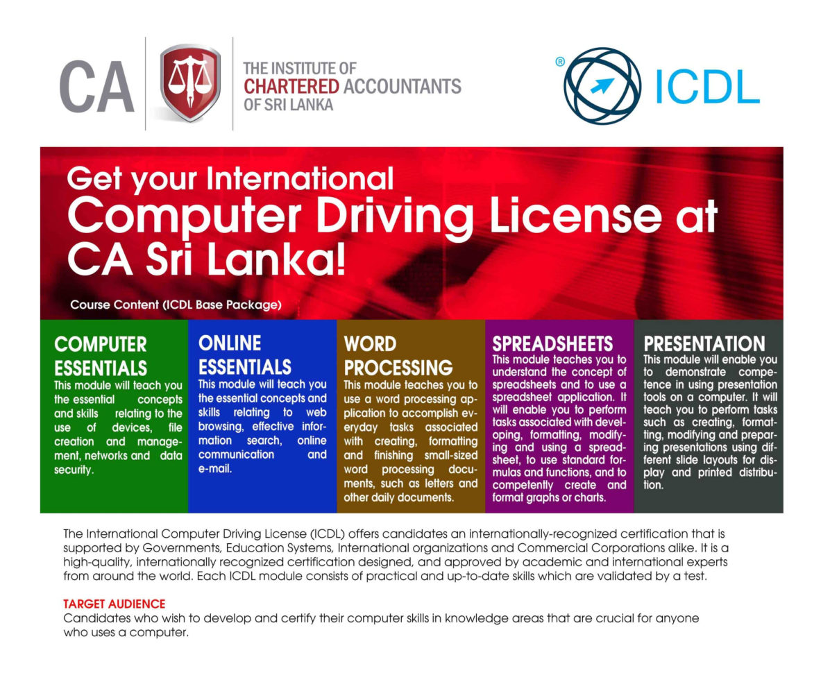 Ecdl Spreadsheet Test Intended For Icdl Sri Lanka Offers Icdl Programmes To Chartered Accountants To