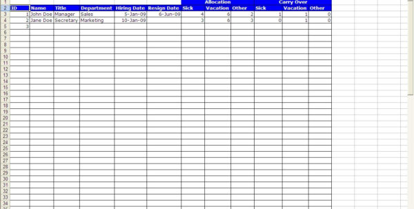 Employee Attendance Point System Spreadsheet Spreadsheet Downloa ...