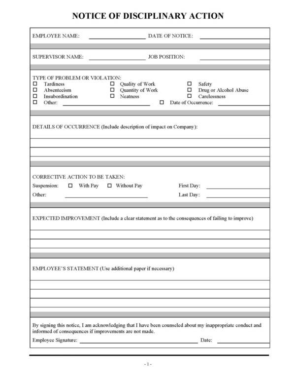 Employee Discipline Tracking Spreadsheet — db-excel.com