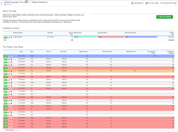 Employee Overtime Tracking Spreadsheet throughout Simple Employee Time ...