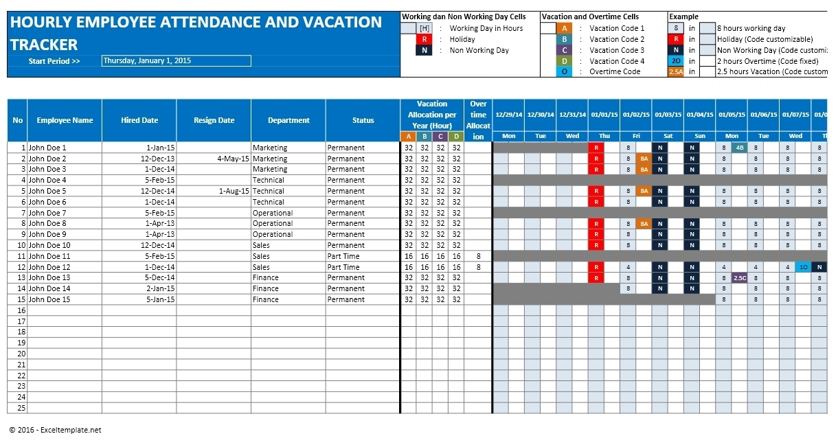 Employee Pto Tracking Excel Spreadsheet Intended For Vacation Tracking Spreadsheet Day 2018 Employee Hours Invoice
