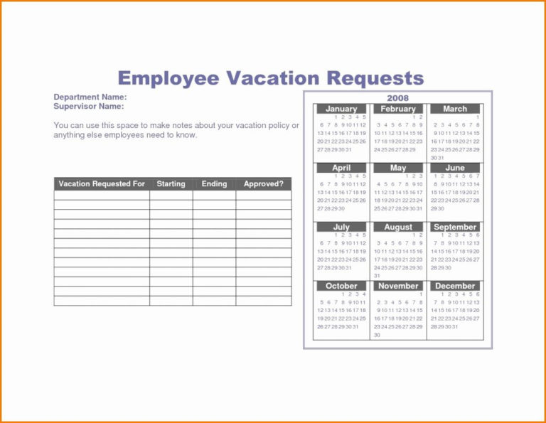 Employee Pto Tracking Spreadsheet — Db 5608