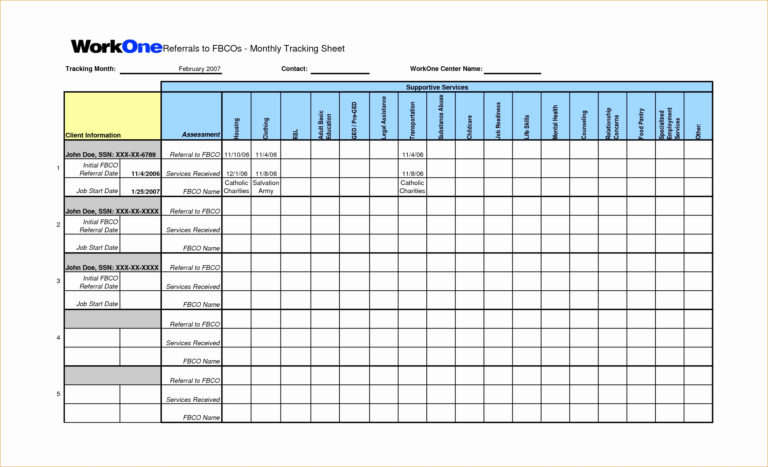 Employee Referral Tracking Spreadsheet — Db 2870